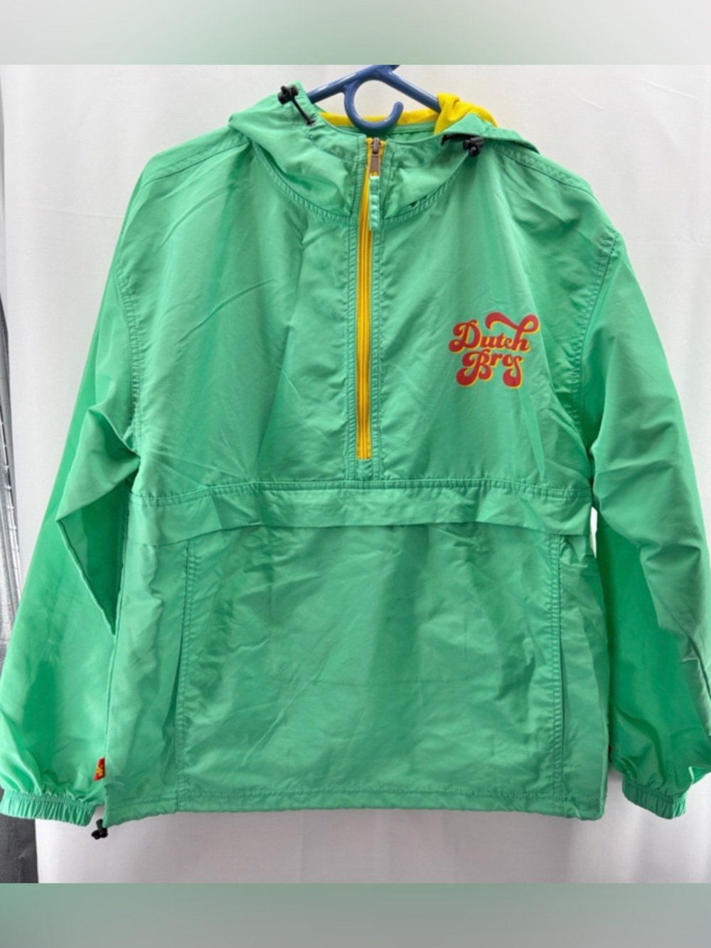 Dutch Bros Mint Green Pullover Windbreaker Size Medium
